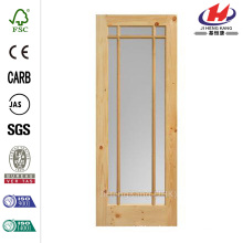 30 in. X 84 in. Chapa de arce Prairie 9 Lite Placa de puerta de granero interior de madera maciza